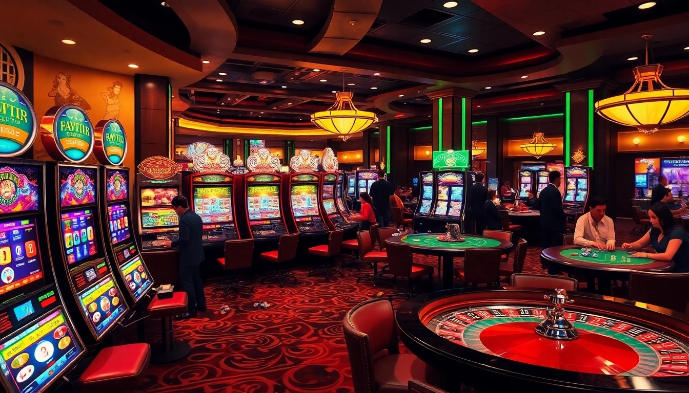 A stunning view of lively slot machines showcasing the excitement of nama situs judi slot online gameplay.