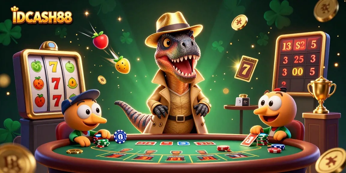 Experience thrilling gameplay at IDCASH88 with vibrant slot elements and dynamic characters.