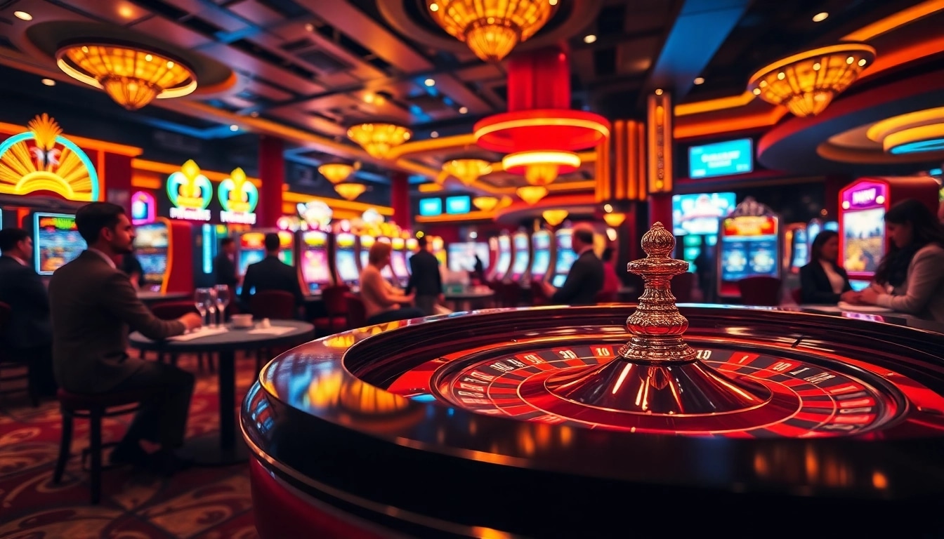 Menangkan ondel4d dengan taruhan di meja roulette kasino yang penuh warna dan meriah.