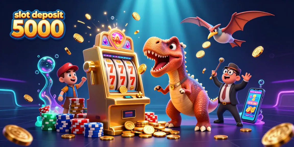 Experience thrilling gameplay with slot deposit 5000 as a pachycephalosaurus activates a jackpot