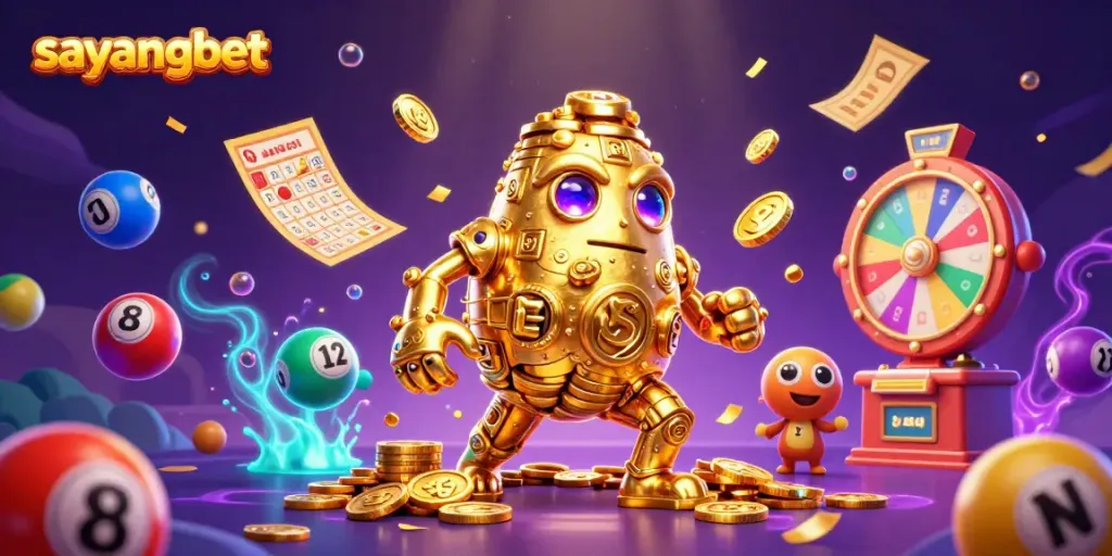 Engage with sayangbet’s dynamic casino world featuring golden golems and vibrant game elements.