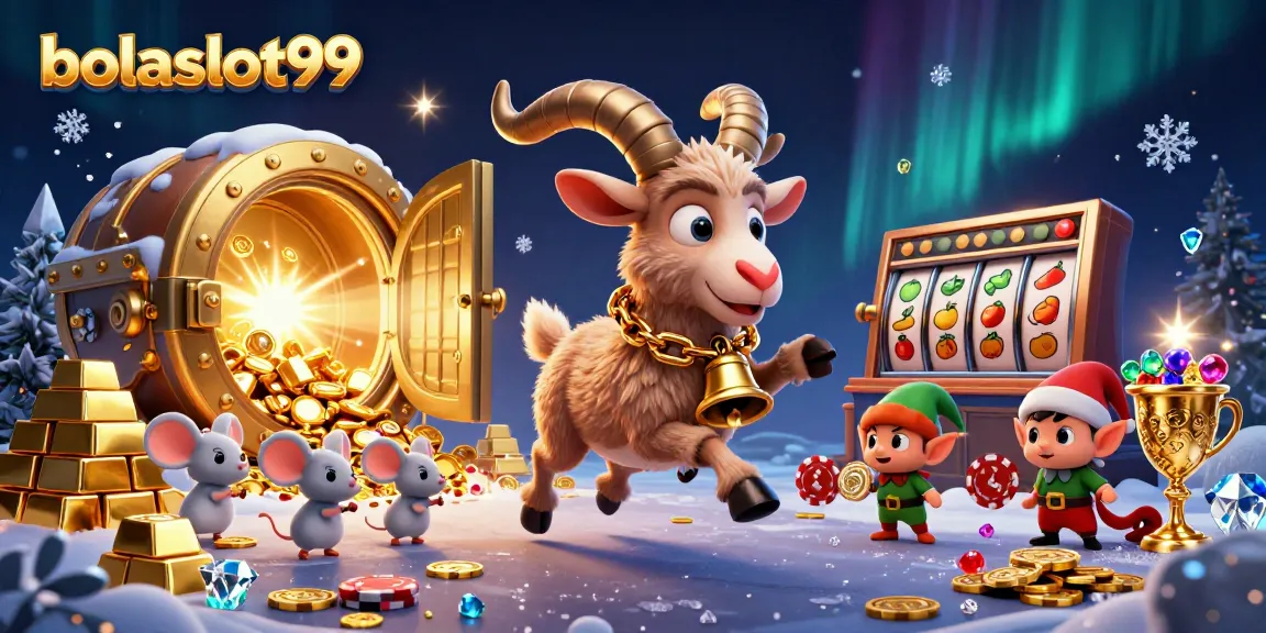 Experience the excitement of bolaslot99 with cartoon Krampus and festive chaos in a casino setting.