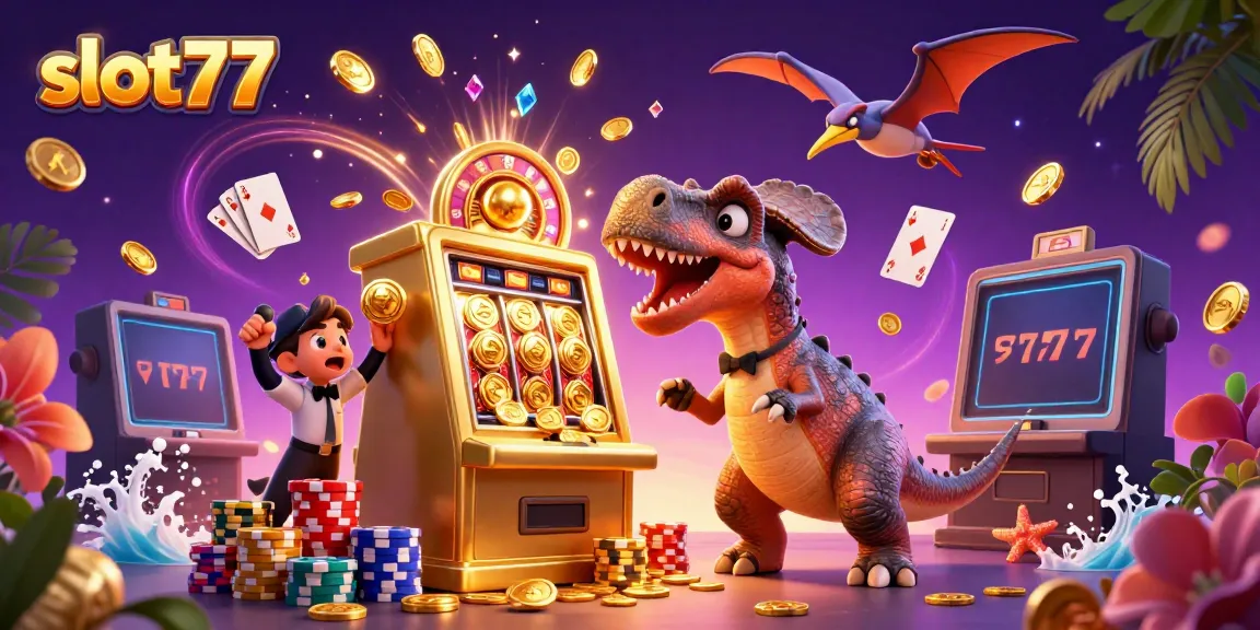 Baca tentang cara menang menggunakan slot77 dengan ilustrasi ceria slot dan jackpot.