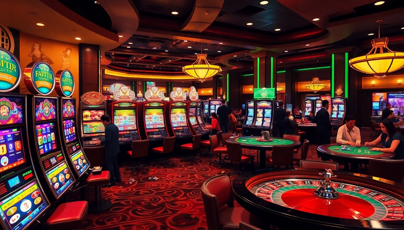 A stunning view of lively slot machines showcasing the excitement of nama situs judi slot online gameplay.