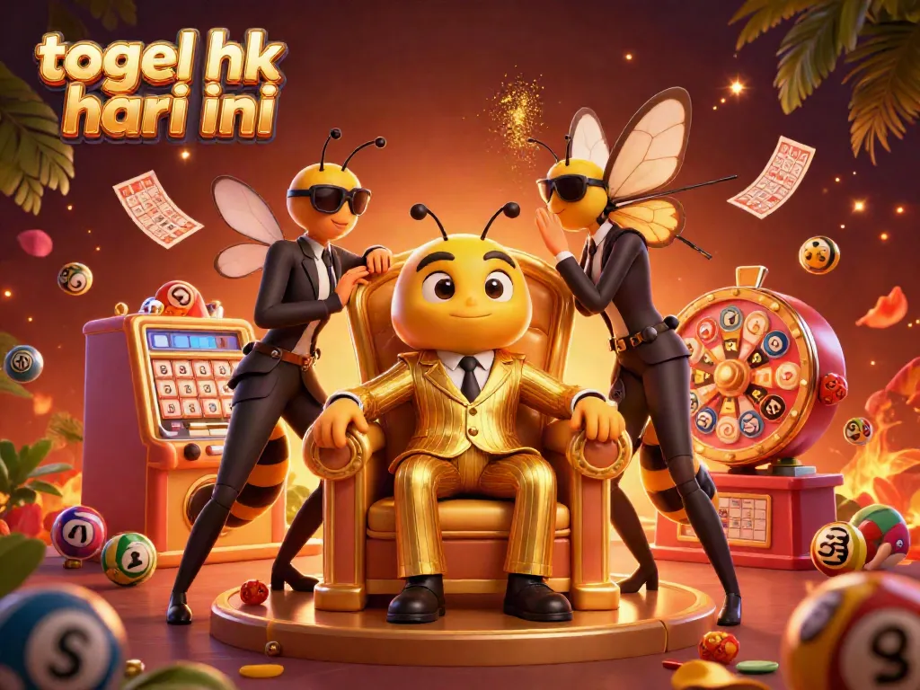 Menang di togel hk hari ini dengan gambar yang menampilkan lotere, kartu bingo, dan mesin lotere berkilau.