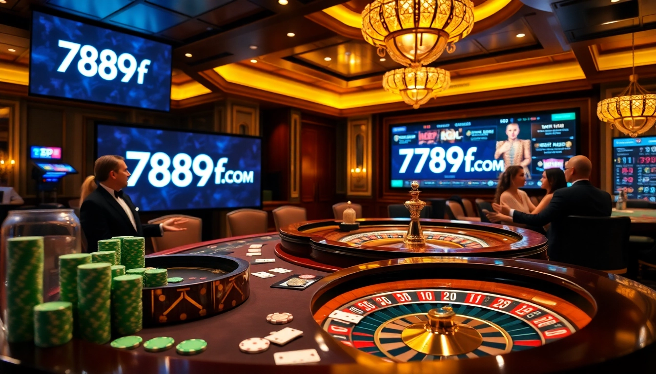 Exciting poker action at 789f com casino with vibrant chips and cards.