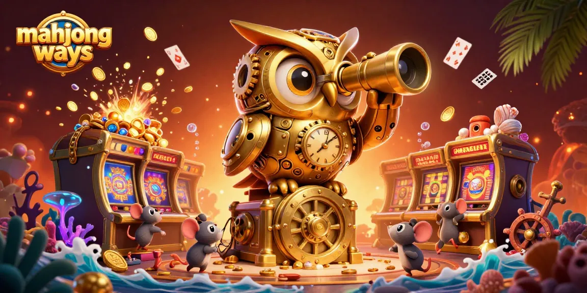 Win big with mahjong ways in an ultra-detailed 3D casino illustration featuring dynamic characters and elements.