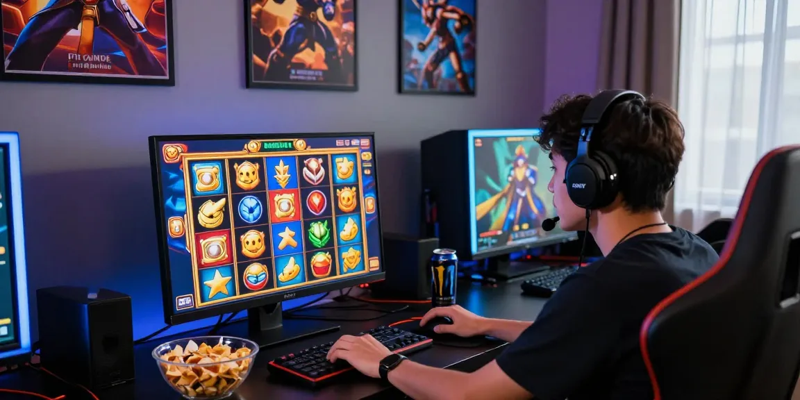 situs slot raffi ahmad player enjoying vibrant slot games in a dynamic gaming room