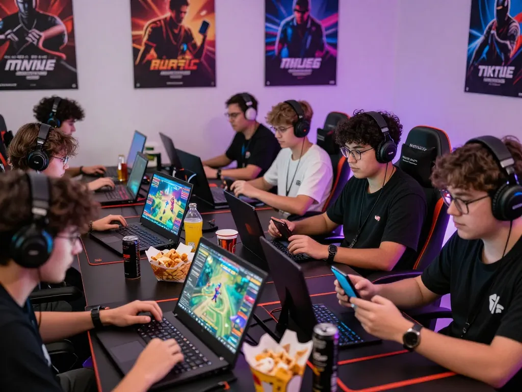 Vibrant gaming scene with players engaged in RR99 activities, showcasing modern online gaming.