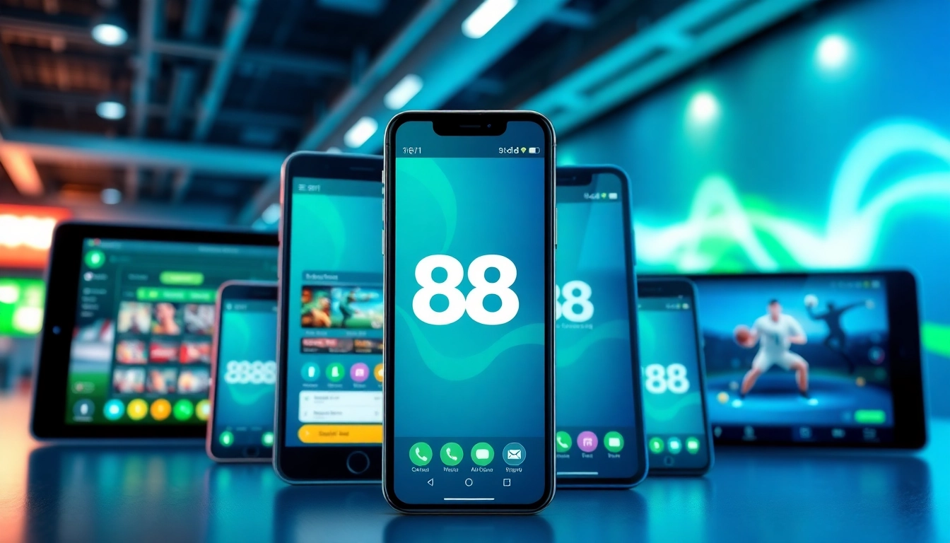 Tải app 88go on mobile devices with a vibrant digital interface showcasing games and features.