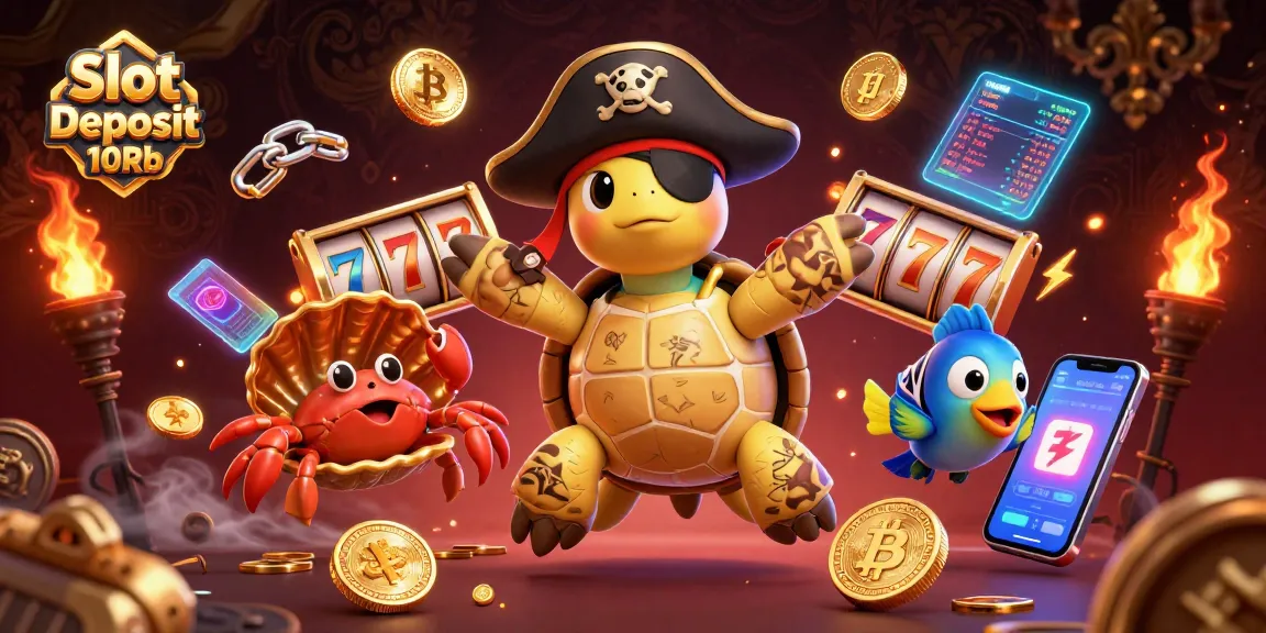 Engage in thrilling gameplay with Slot Online Deposit 10Rb, showcasing lively characters and vibrant casino elements.