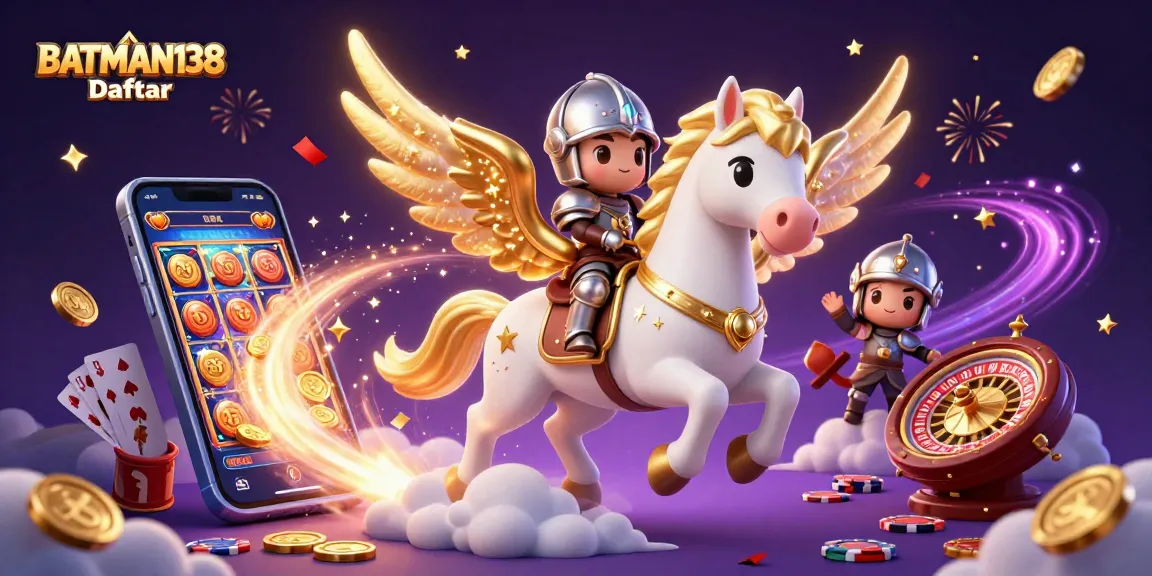 Experience the thrill of BATMAN138 Daftar with vibrant 3D casino characters and engaging slot game elements.