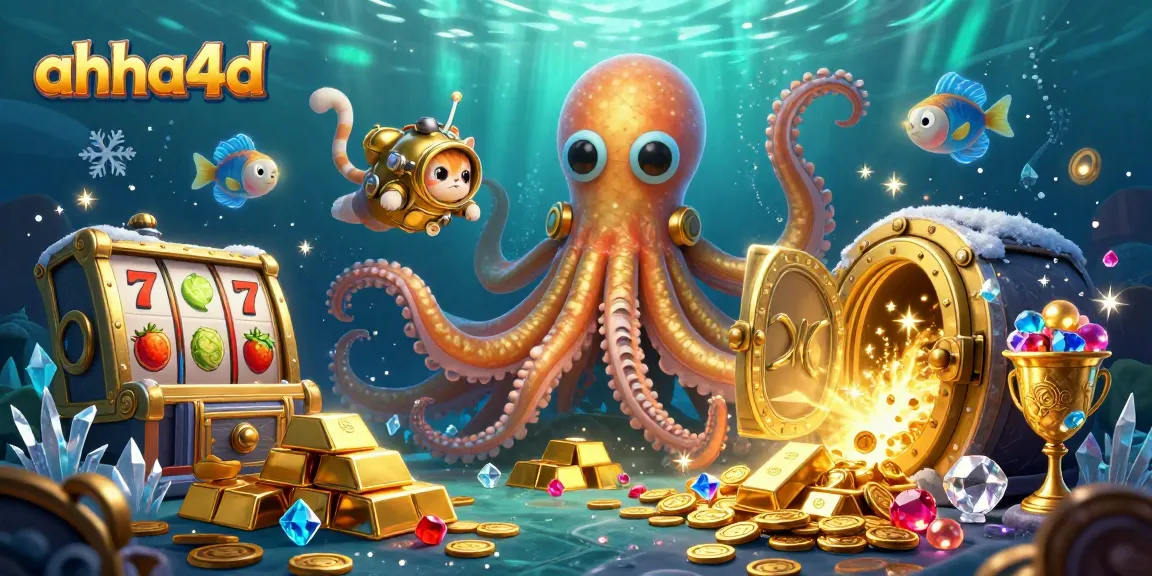 Engage with ahha4d by uncovering treasures in an underwater adventure illustration.