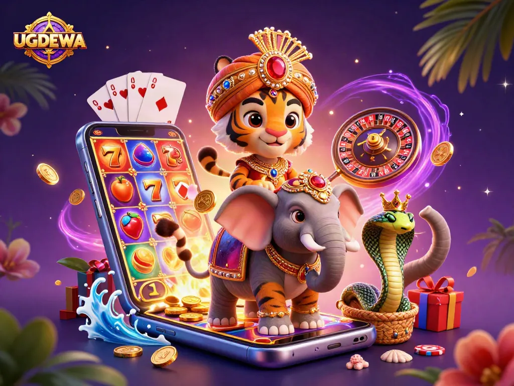 Spin to win on UGDEWA with vibrant slot games featuring golden coins and exciting jackpots.