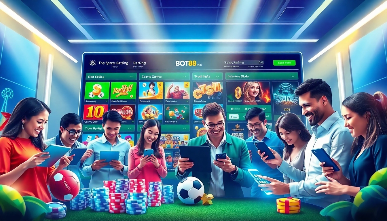 Exciting online betting experience at NHÀ CÁI BOT88 with diverse games and enthusiastic players.