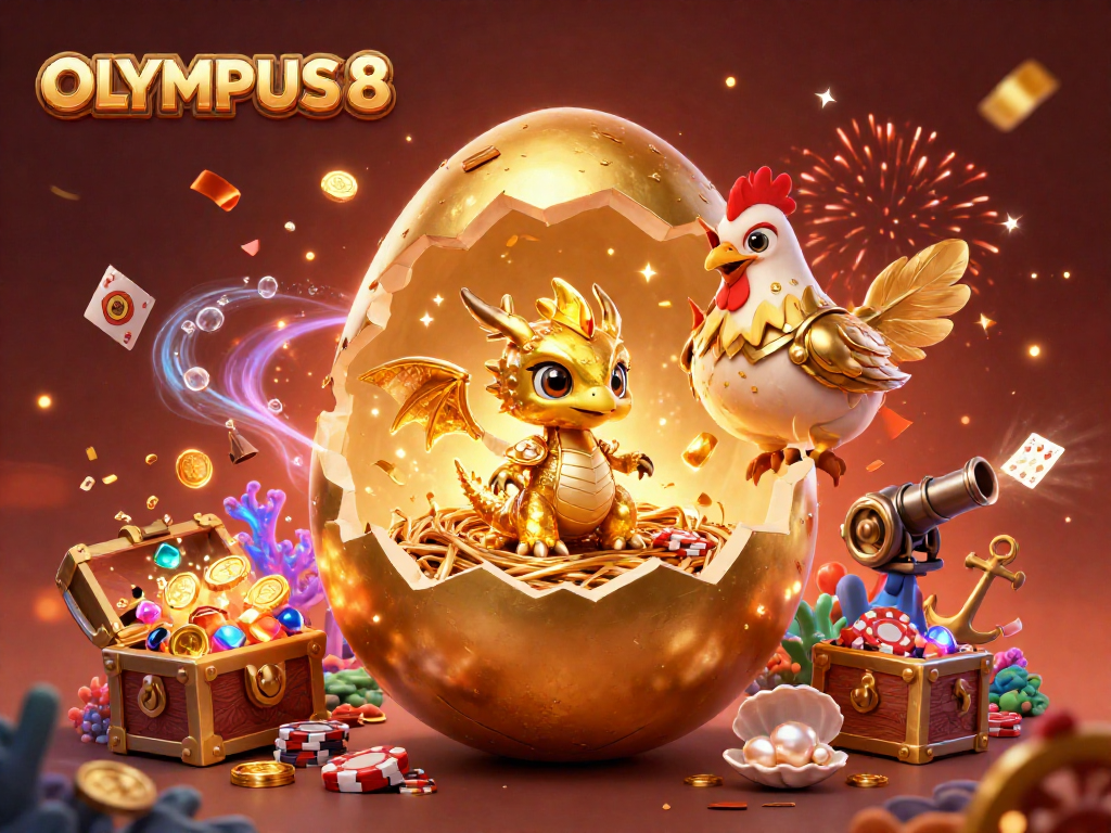 Experience excitement at OLYMPUS88 with vibrant casino-themed illustrations showcasing action-packed gaming moments.