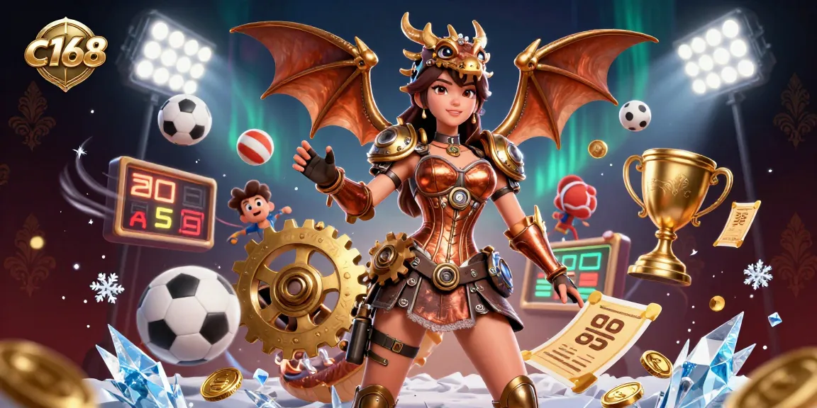 Engage in thrilling sports betting action with c168’s energetic 3D illustration filled with excitement.