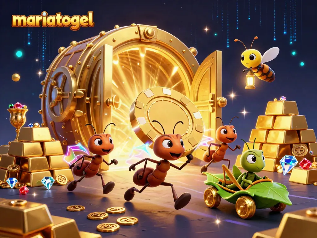 Experience thrilling anticipation with mariatogel as cartoon ants carry a giant poker chip