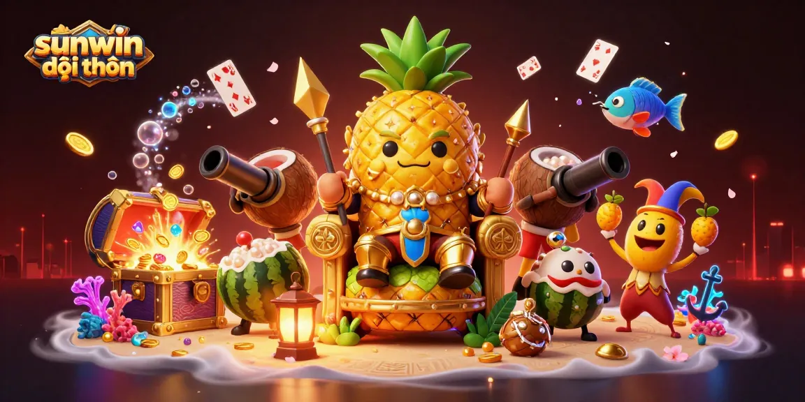 Experience thrilling sunwin đổi thưởng gameplay through an engaging beach casino scene packed with vibrant characters.