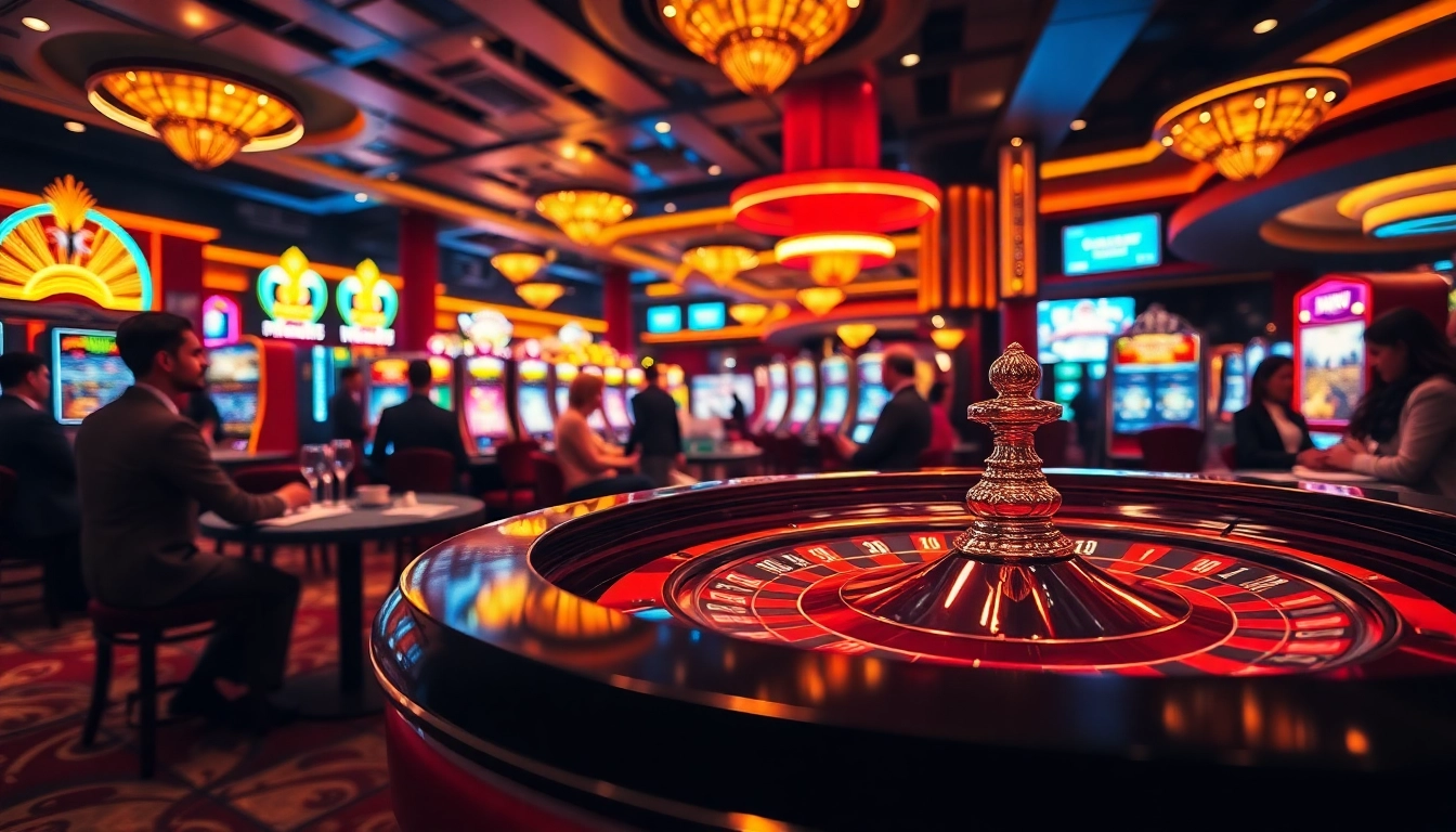 Menangkan ondel4d dengan taruhan di meja roulette kasino yang penuh warna dan meriah.