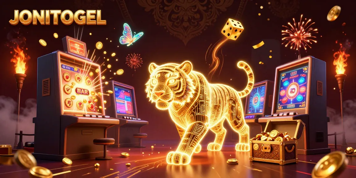 Experience thrill at JONITOGEL with slot machines bursting with jackpot coins and colorful games.