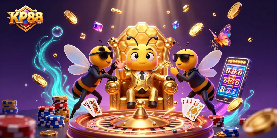 Experience the excitement of KP88 with dynamic games and vibrant rewards in this colorful scene.