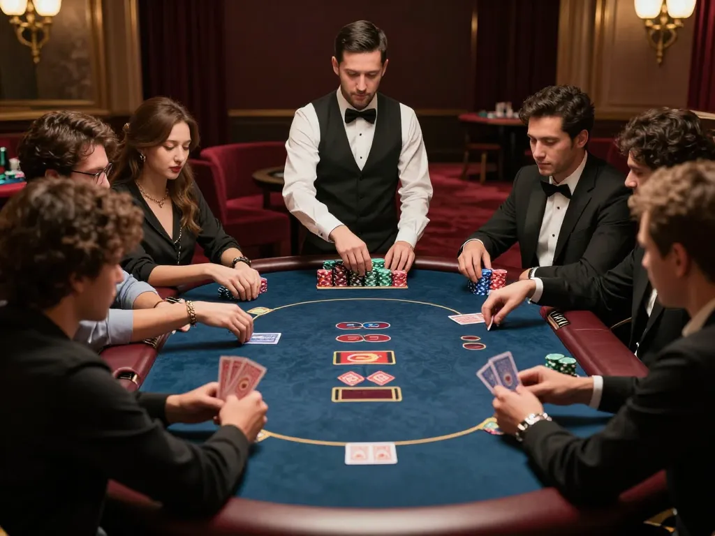 Engage with LGOGOAL at a thrilling poker table, where strategic gameplay unfolds in a luxurious setting.