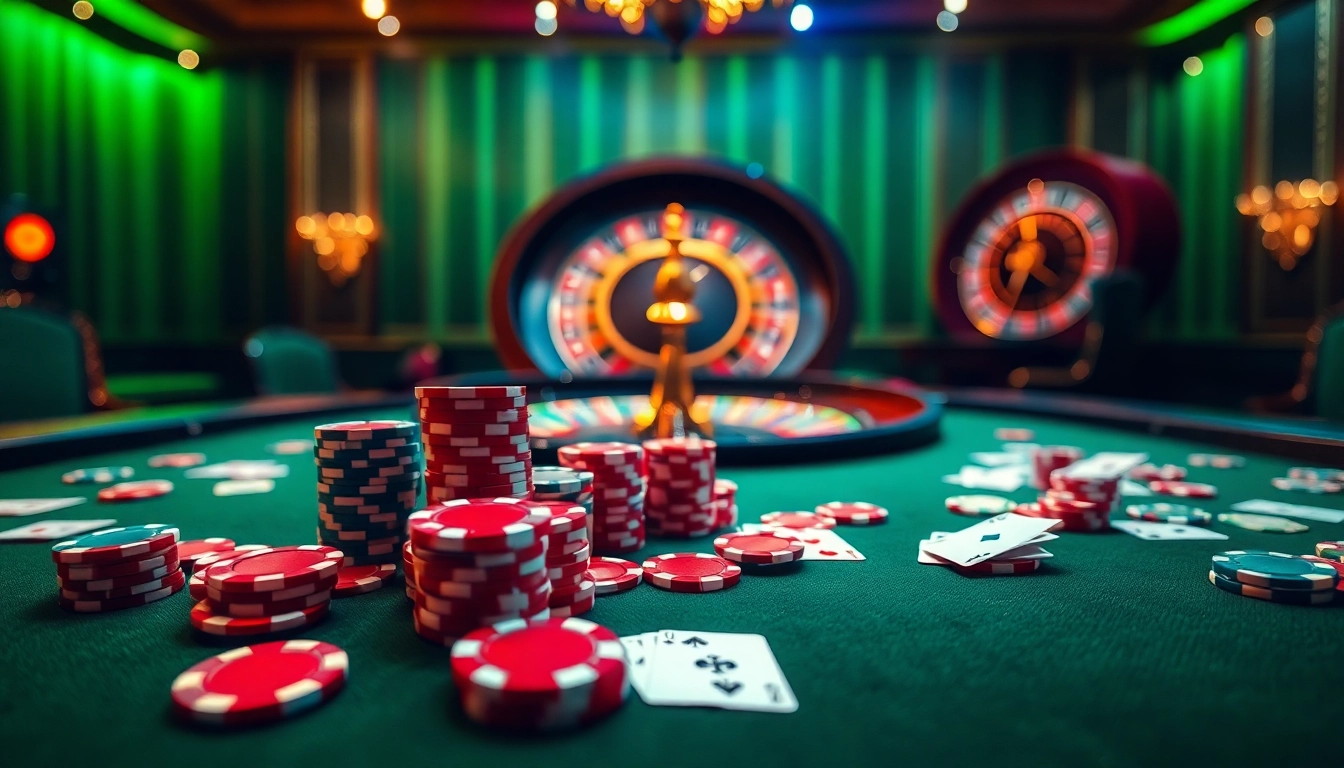 Engage in thrilling poker action at https://78winn.co/ with vibrant chips and cards on a stylish casino table.