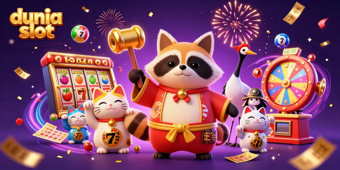 Gambarkan bagaimana dunia slot membuat keberuntungan datang dengan kucing keberuntungan dan karakter ceria.