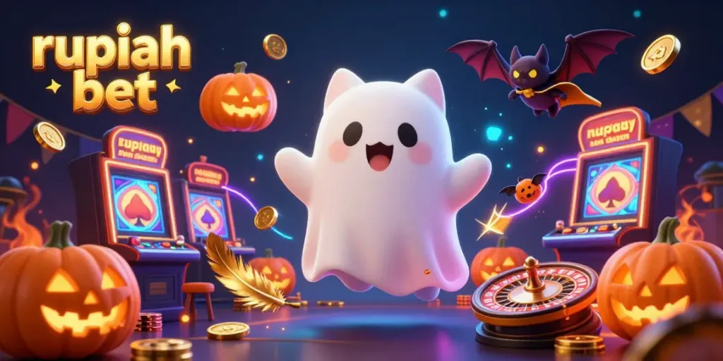 Experience the thrill of gaming with rupiah bet featuring a ghost cat and vibrant casino elements.