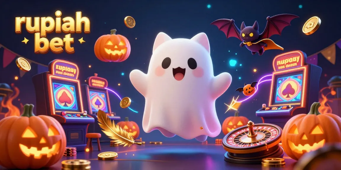 Experience the thrill of gaming with rupiah bet featuring a ghost cat and vibrant casino elements.