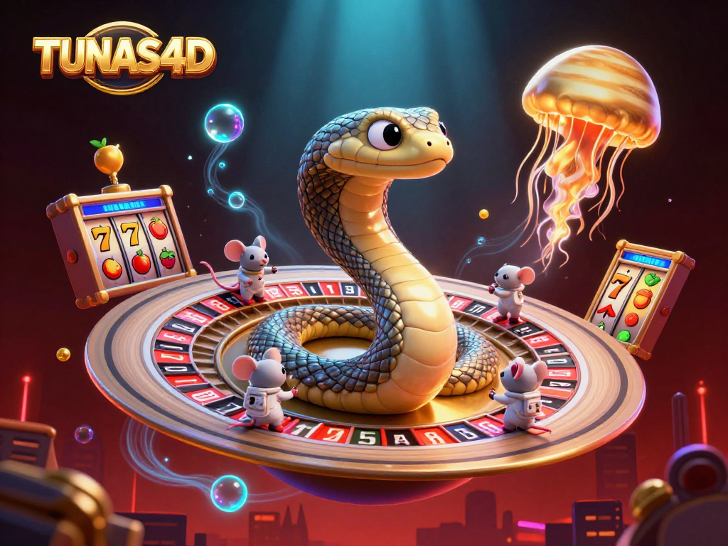 Engage in thrilling gameplay at TUNAS4D with electrifying slot action and vibrant cosmic imagery.