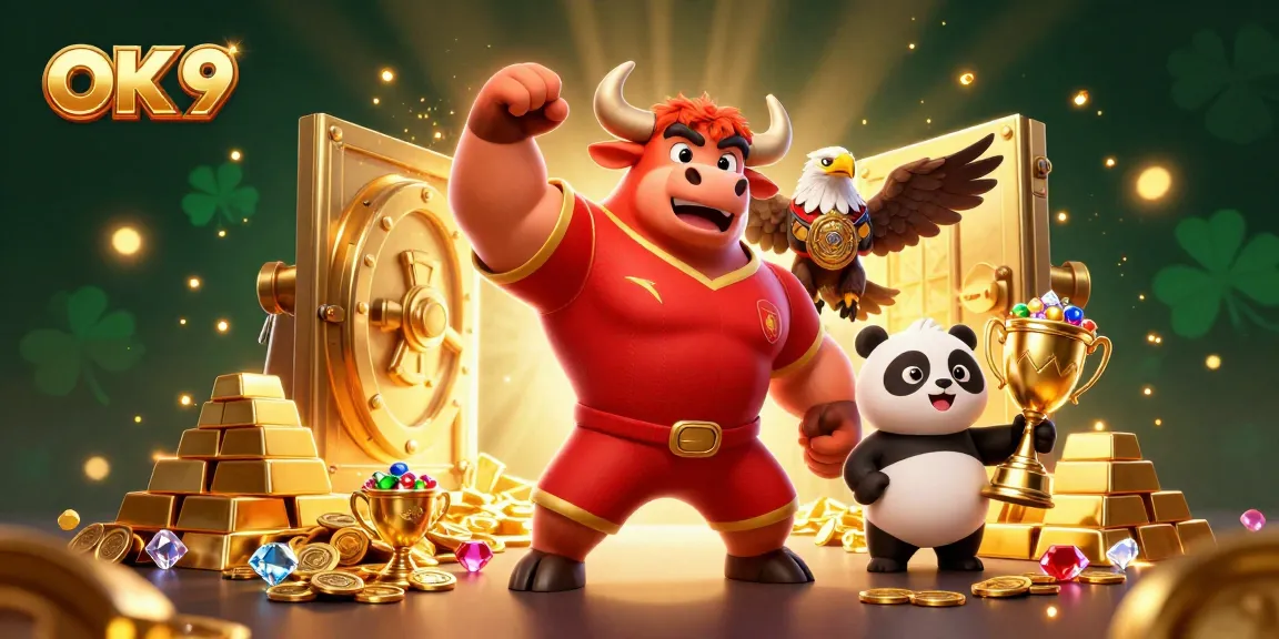 Engage with OK 9's thrilling casino adventures and big wins in this vibrant illustration.