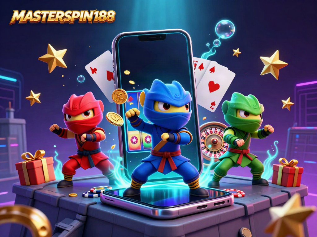 Experience the excitement of MASTERSPIN188 with ninja chameleons and vibrant slot games.