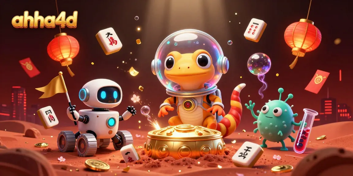 Experience the vibrant excitement of ahha4d with a Martian gecko discovering a golden casino.