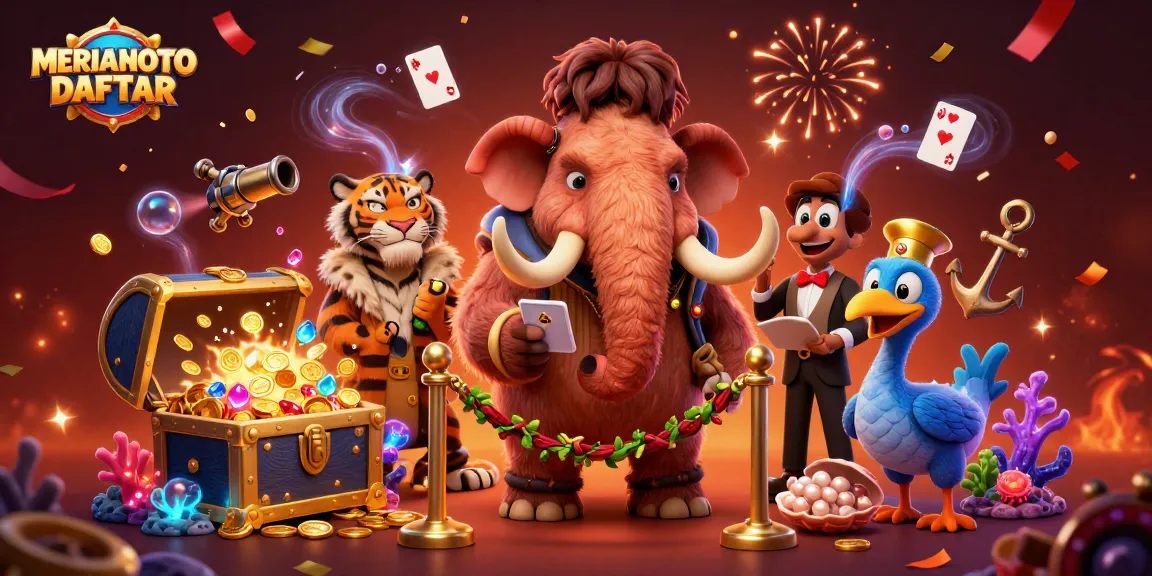 Meriahtoto Daftar: Penjaga mammoth, VIP saber-tooth, dan doorman dodo dalam kasino yang meriah.