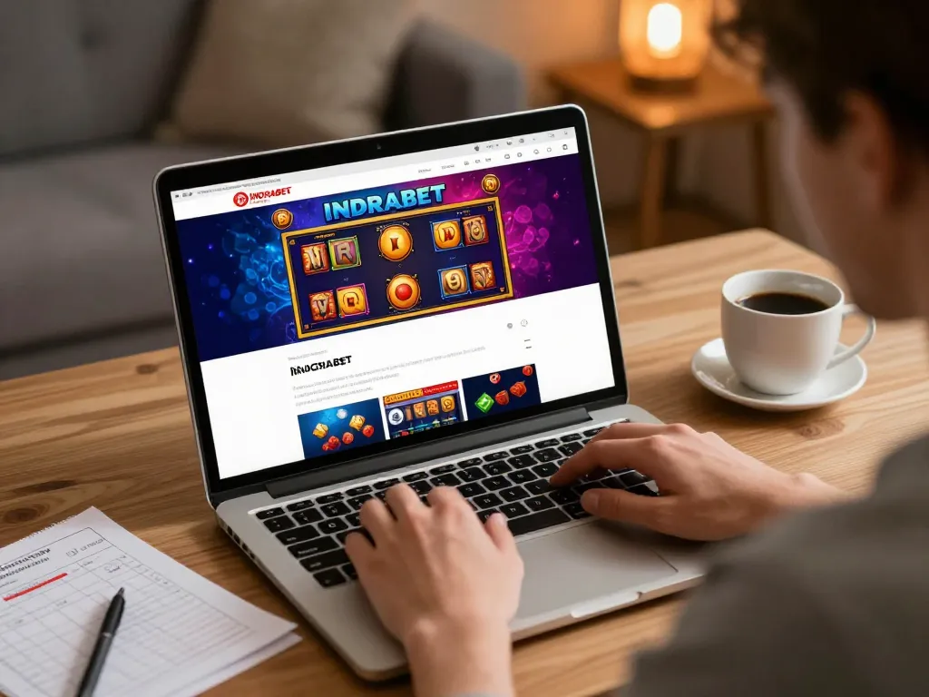 Engaging user focusing on INDRABET login for online gaming success with strategy tips