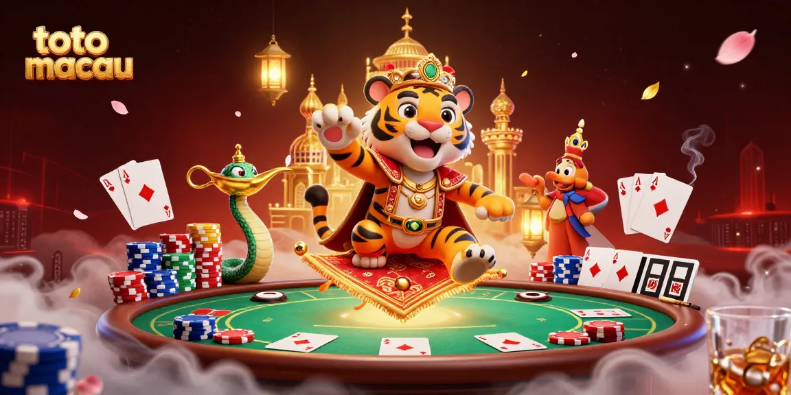 Experience thrilling betting action with the "toto macau" tiger sultan, poker elements, and magic companions.