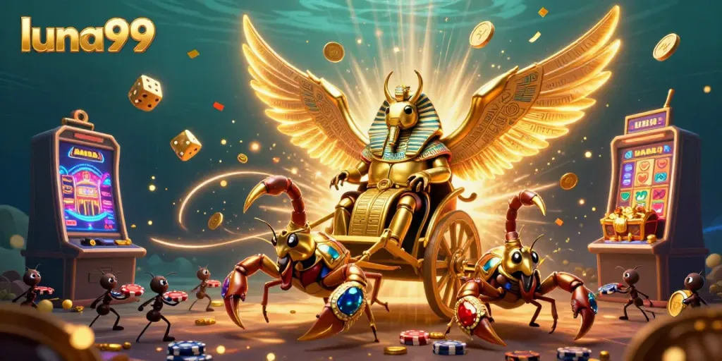 Permainan slot jackpot menarik dengan fauna mitologi dan simbol kemewahan dari luna99.