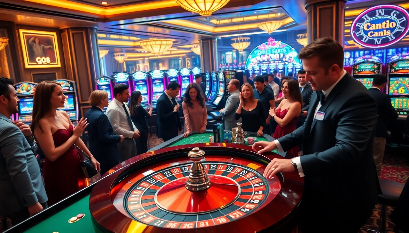 Engaged gamblers placing bets at a GO8 casino table with excitement and luxury in the air.