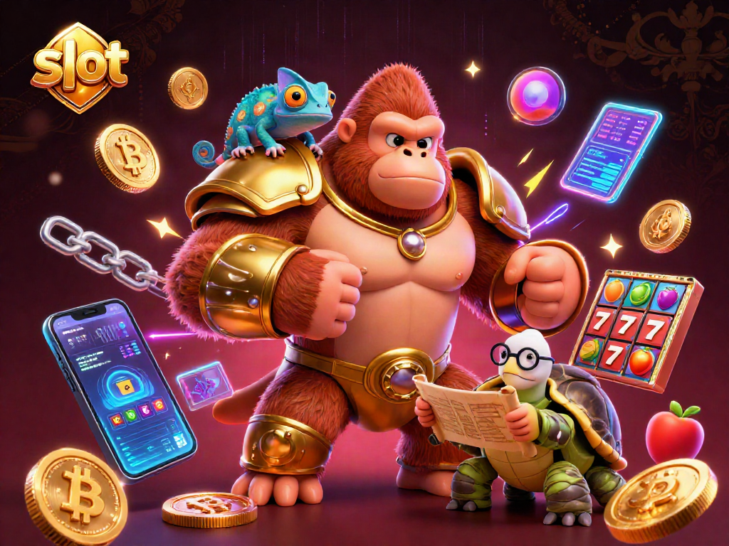 Explore the slot landscape with vibrant 3D characters in an interactive casino scene.