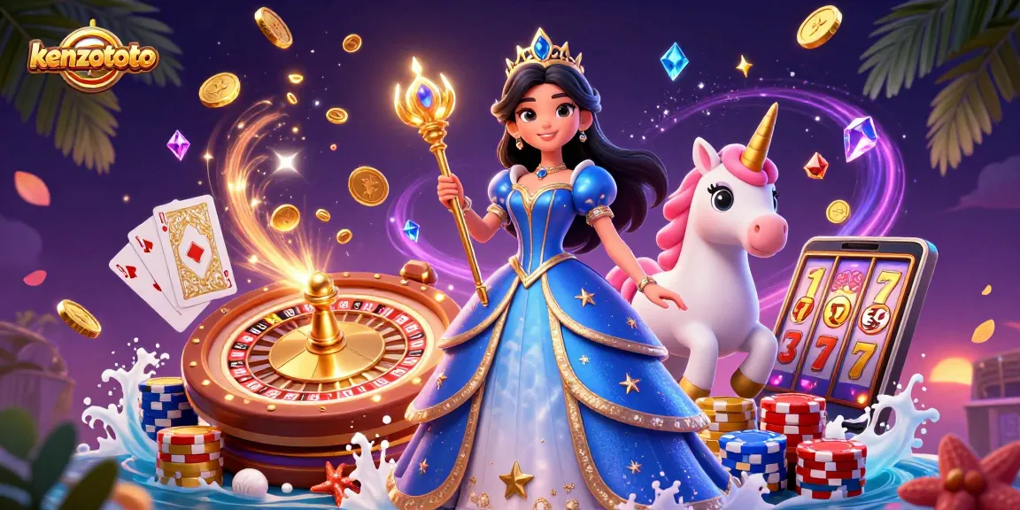 Experience the excitement of kenzototo with a captivating 3D casino scene featuring dynamism and luxury.