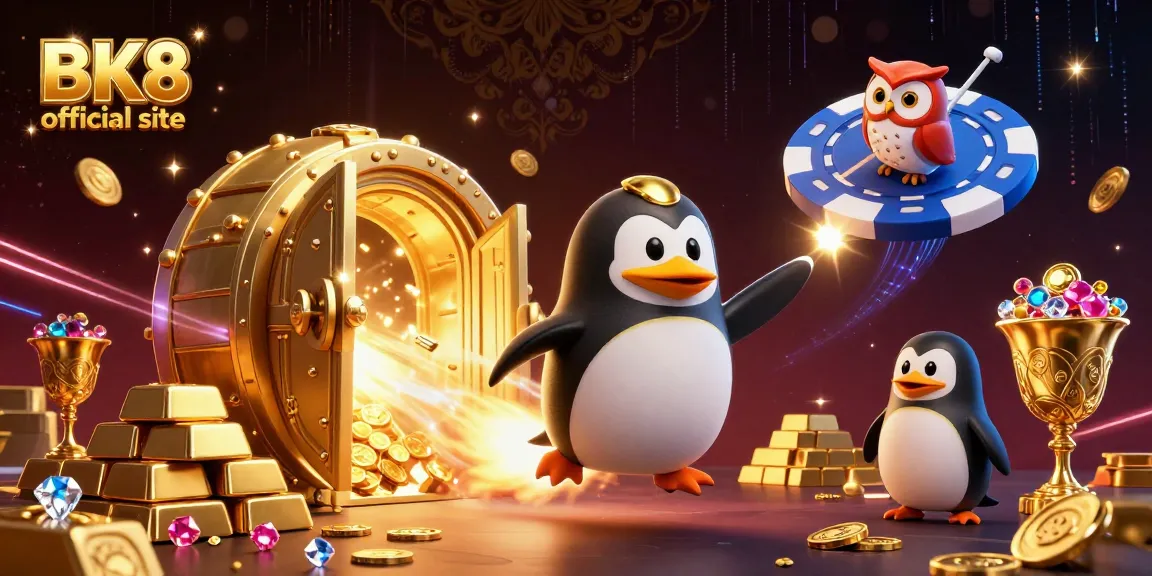 Experience the thrill of the BK8 official site with dynamic gambling elements and a vibrant casino theme.