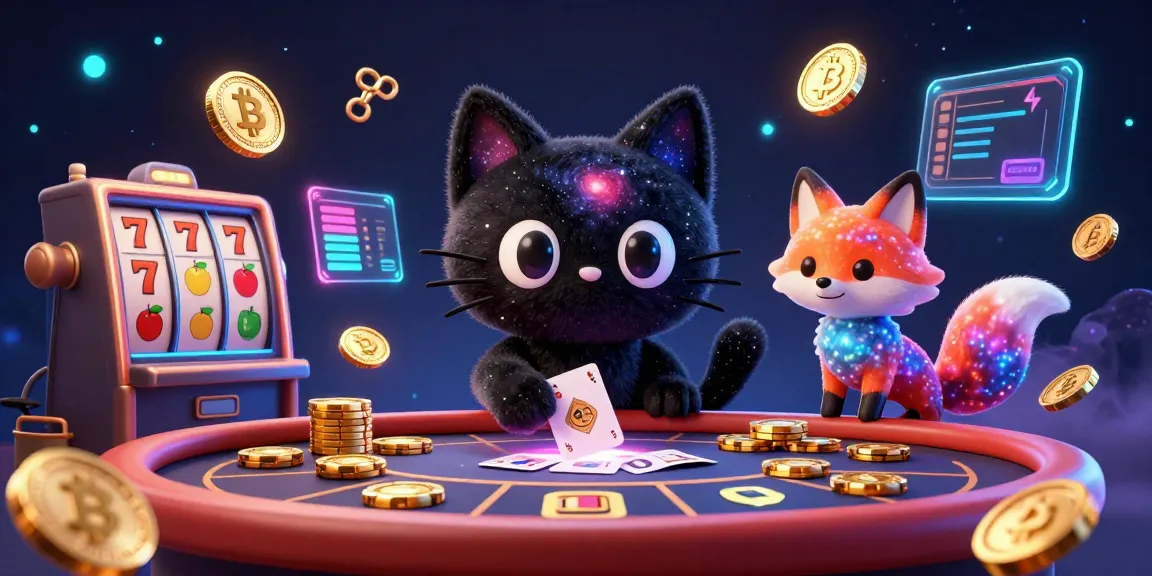 Gambarkan aksi memikat di wede388 dengan kucing hitam dan fox nebula di kasino.