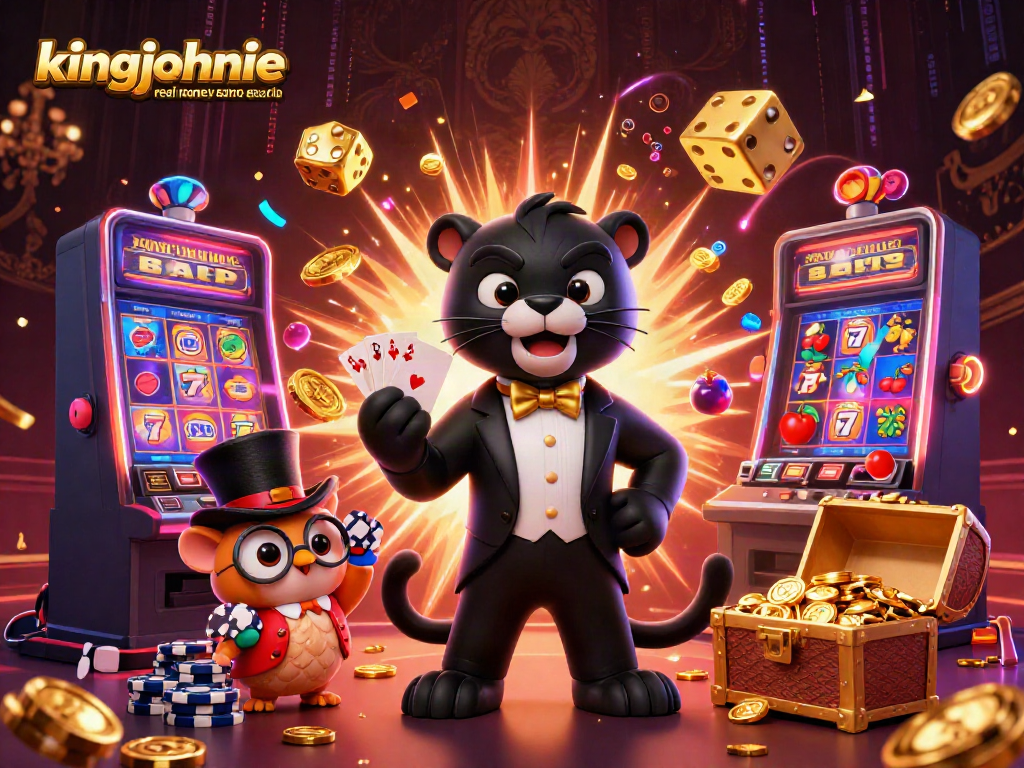 Engage with kingjohnnie real money casino australia through vibrant card-dealing action by a stylish panther.