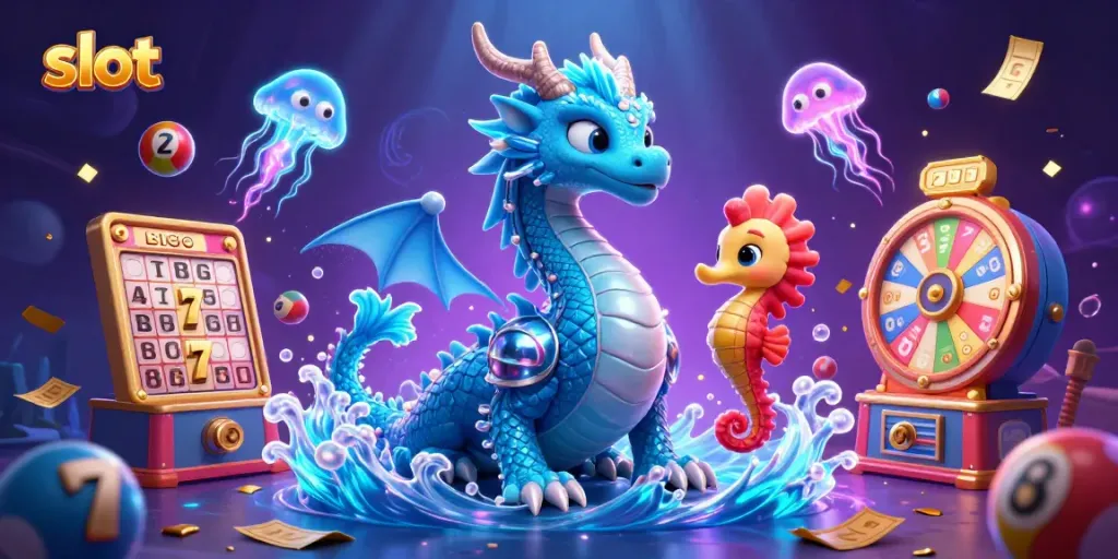 Slot gacor menampilkan naga berair dan ksatria kuda laut dalam permainan slot beruntung.