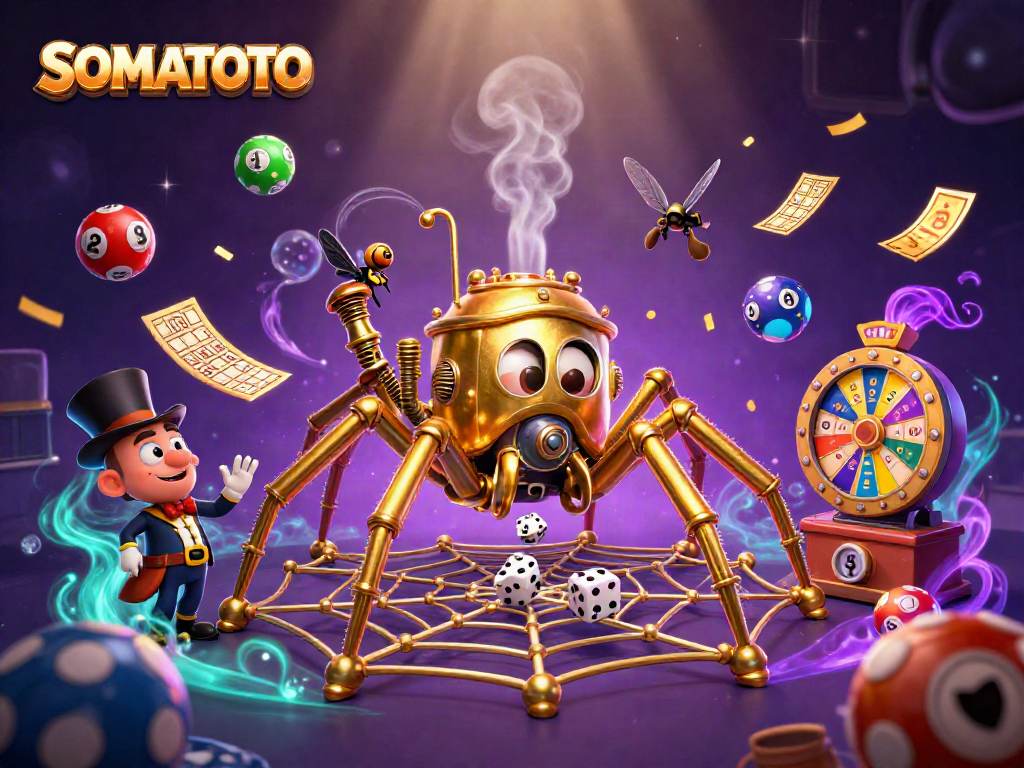 Experience thrilling gameplay at SOMATOTO with an engaging steampunk casino illustration.