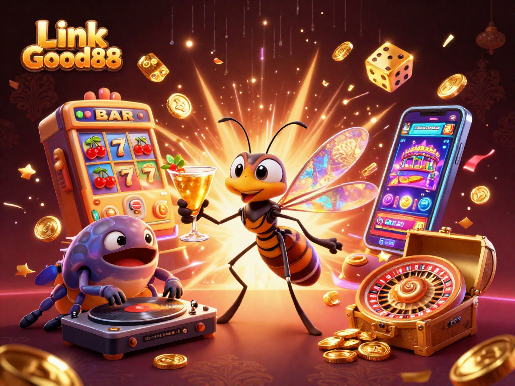 Experience the excitement at Link Good88 with vibrant casino elements and engaging characters.