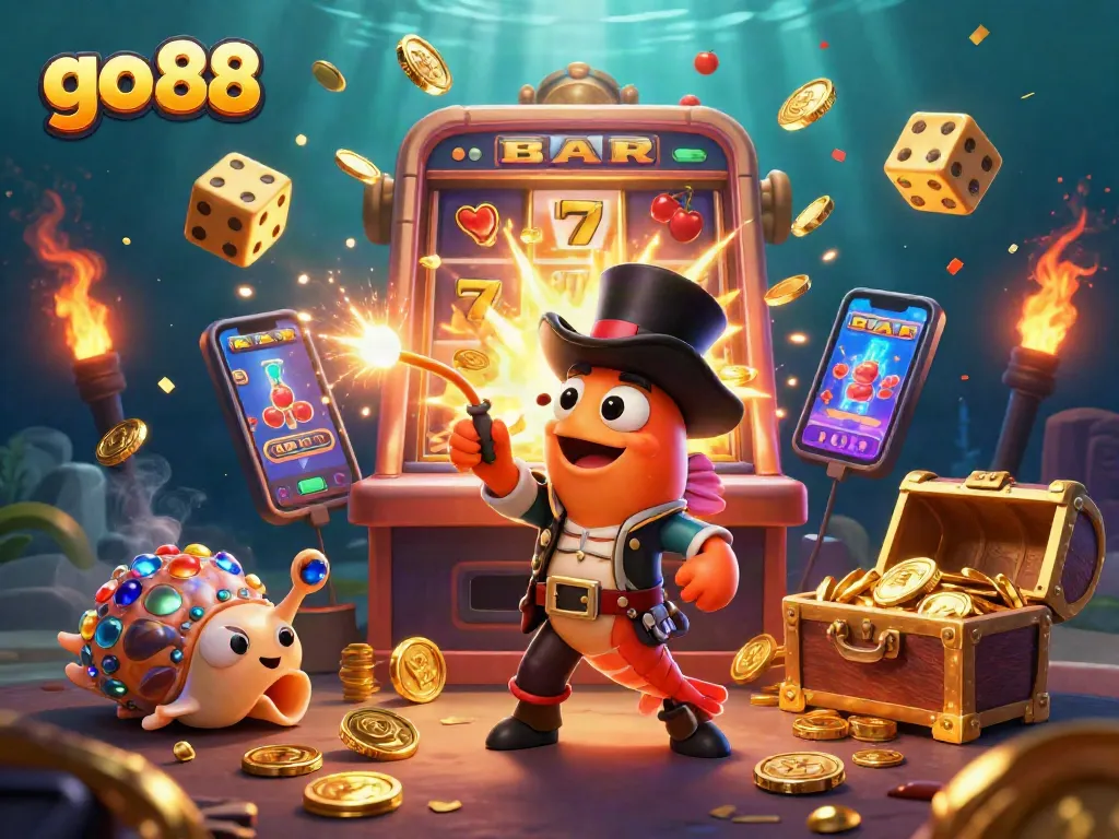 Attract wins and excitement at go 88 with a dynamic anglerfish scene and casino elements.