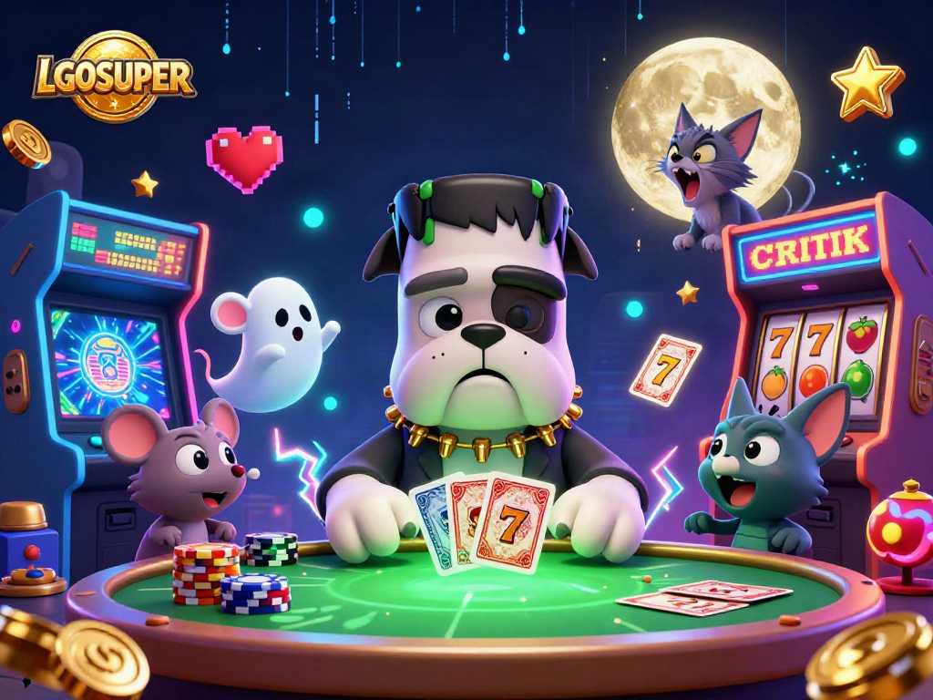 Engage with LGOSUPER’s thrilling casino experience through card games and vibrant visuals.
